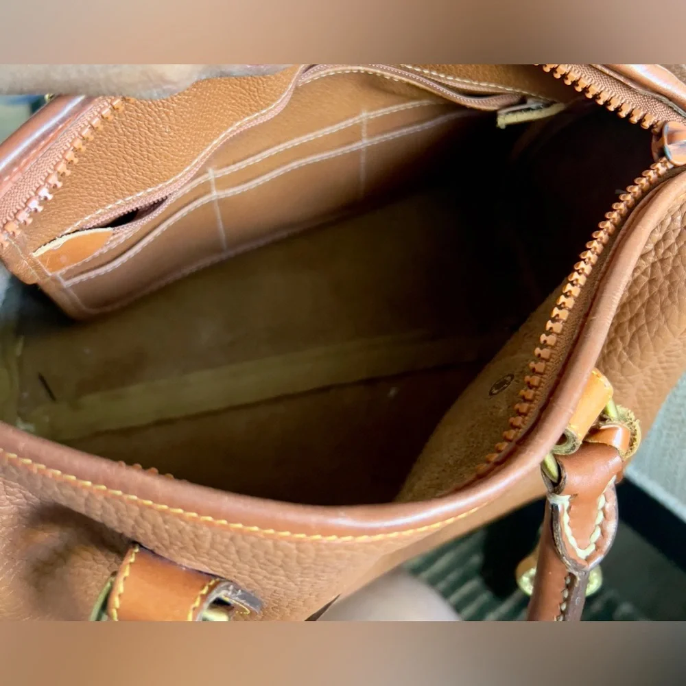 Dooney & Bourke Brown Pebbled Leather Satchel